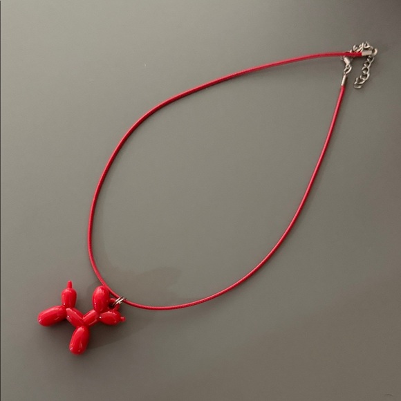 Jewelry - Red Balloon Dog Pendant Necklace